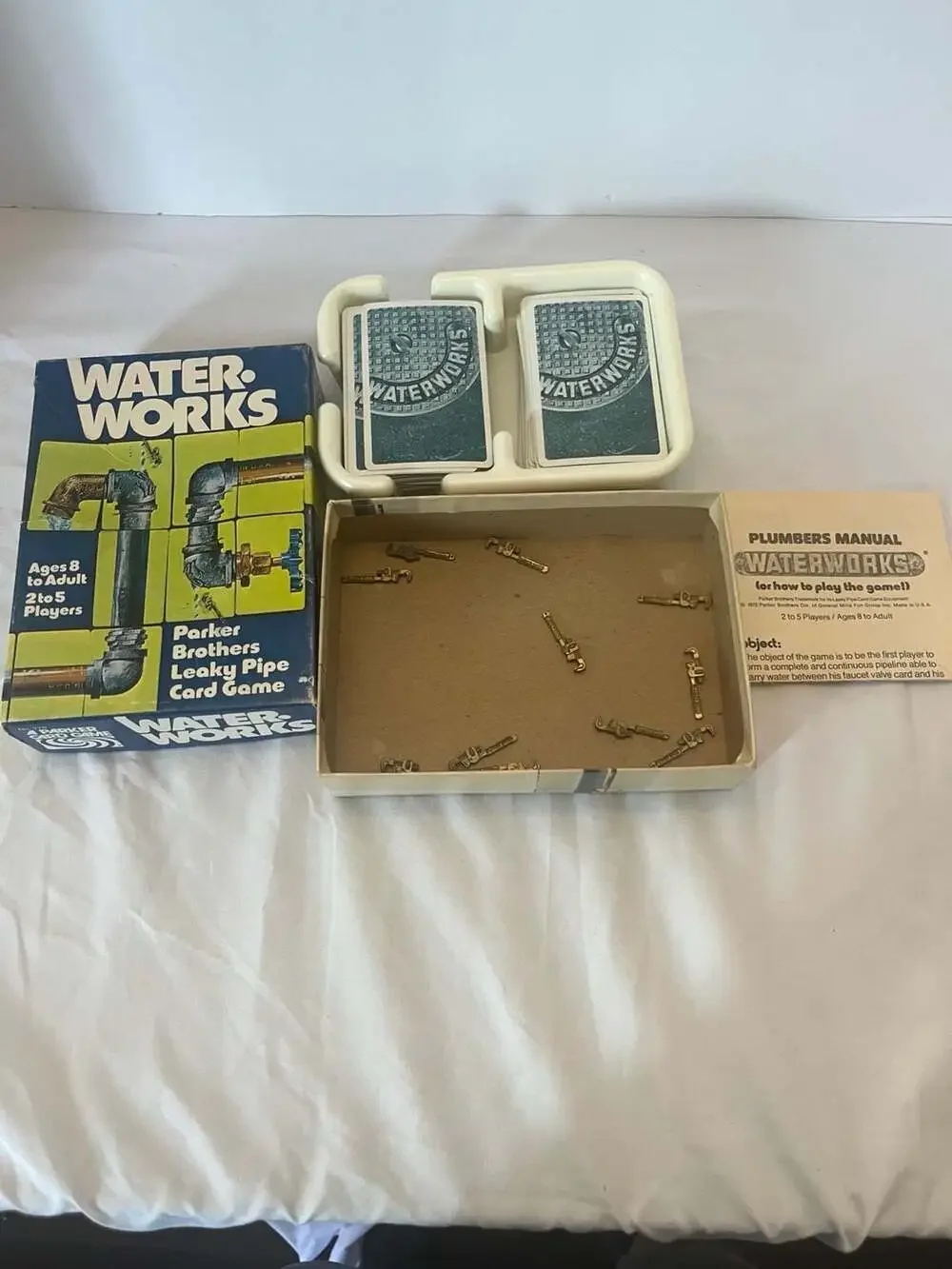 Vintage Parker Brothers Water Works Leaky Pipe Card Game No. 770 - complete